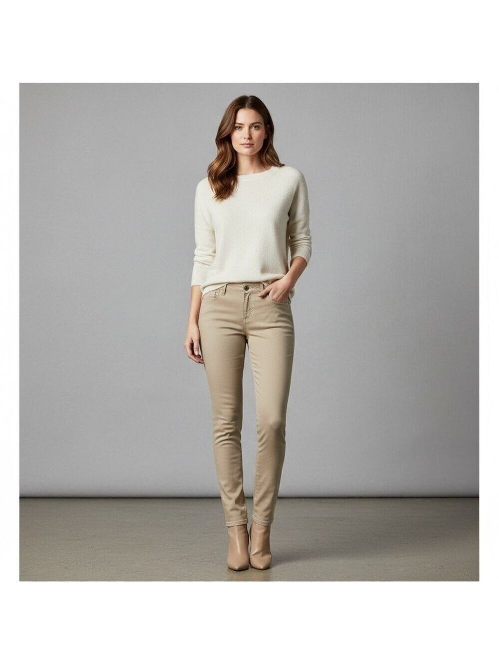 cleo beige skinny leg jeans size 18